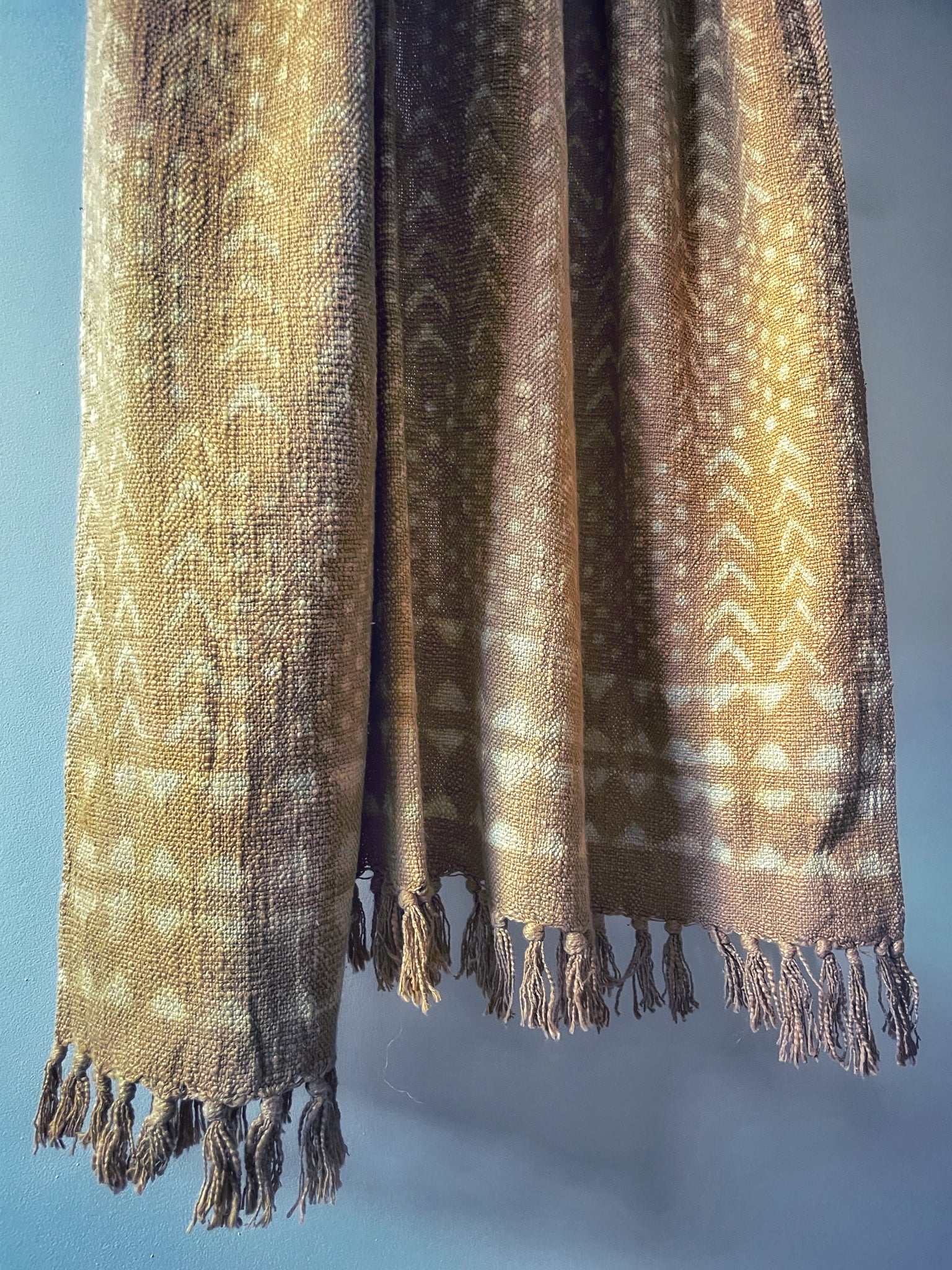 Yellow Stone-Washed Throw