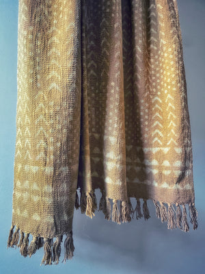 Yellow Stone-Washed Throw