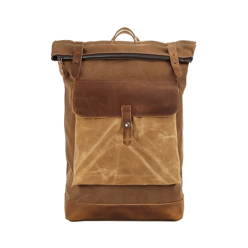 Waxed Canvas and Leather Backpack