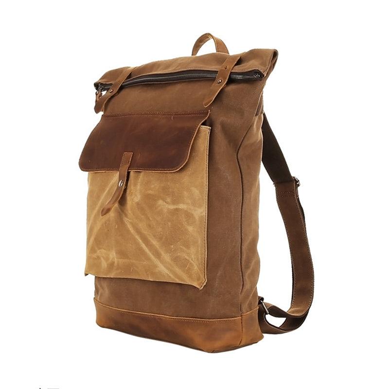 Waxed Canvas and Leather Backpack