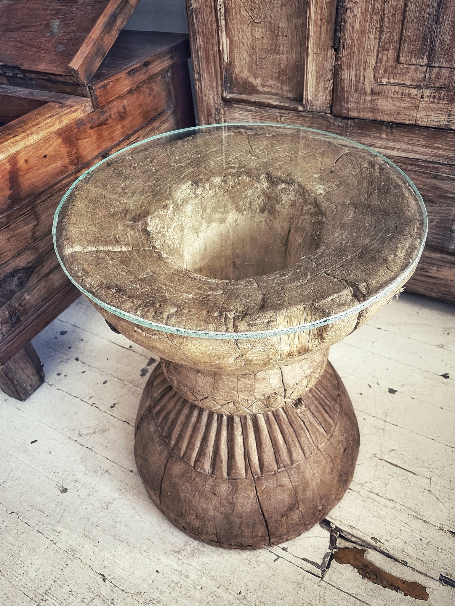 Antique Grinder Side Table