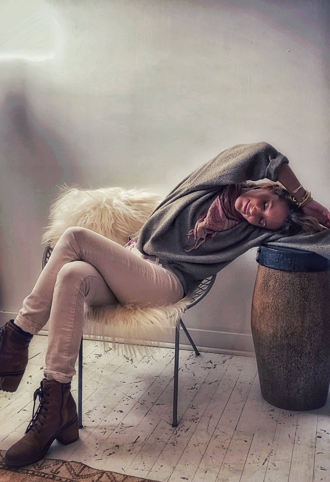 Coconut Wood Side Table Lodestone